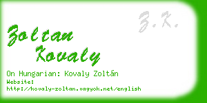 zoltan kovaly business card